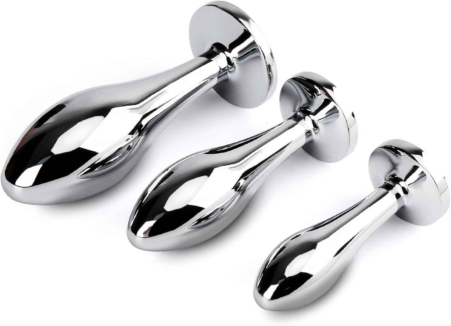Anal Plug Adult Toys, 3Pcs Anal Butt Plug Set Anal Toys Metal Butt Plug with Crystal Diamond Sex Toys for Men and Women (Pink)