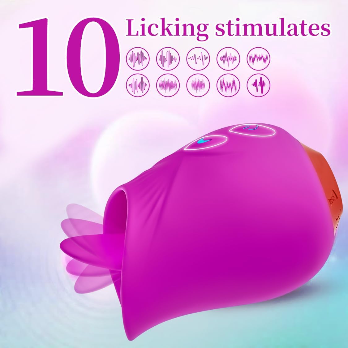 Generic Rose Vibrator 10 Speed Silicone Clitoral Suction Toy Purple