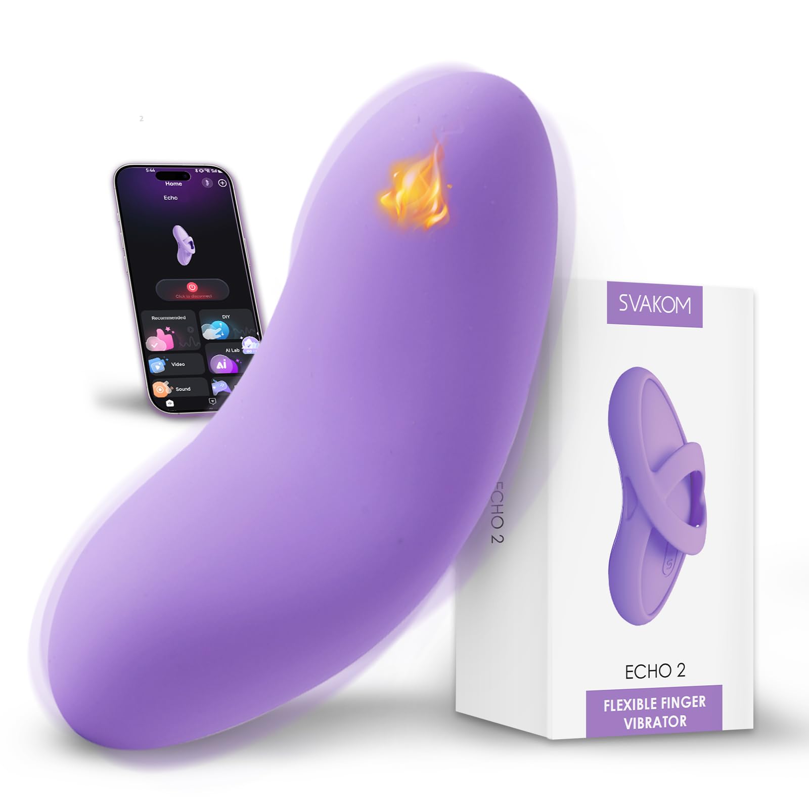 Wearable Vibrator Sex Toys for Women – SVAKOM Heated Vibrating Panties Dildo with Detachable Finger Sleeve, APP Remote Control Female Clitoral & Nipple Vibrators, Mini Dildos Adult Toy for Couples