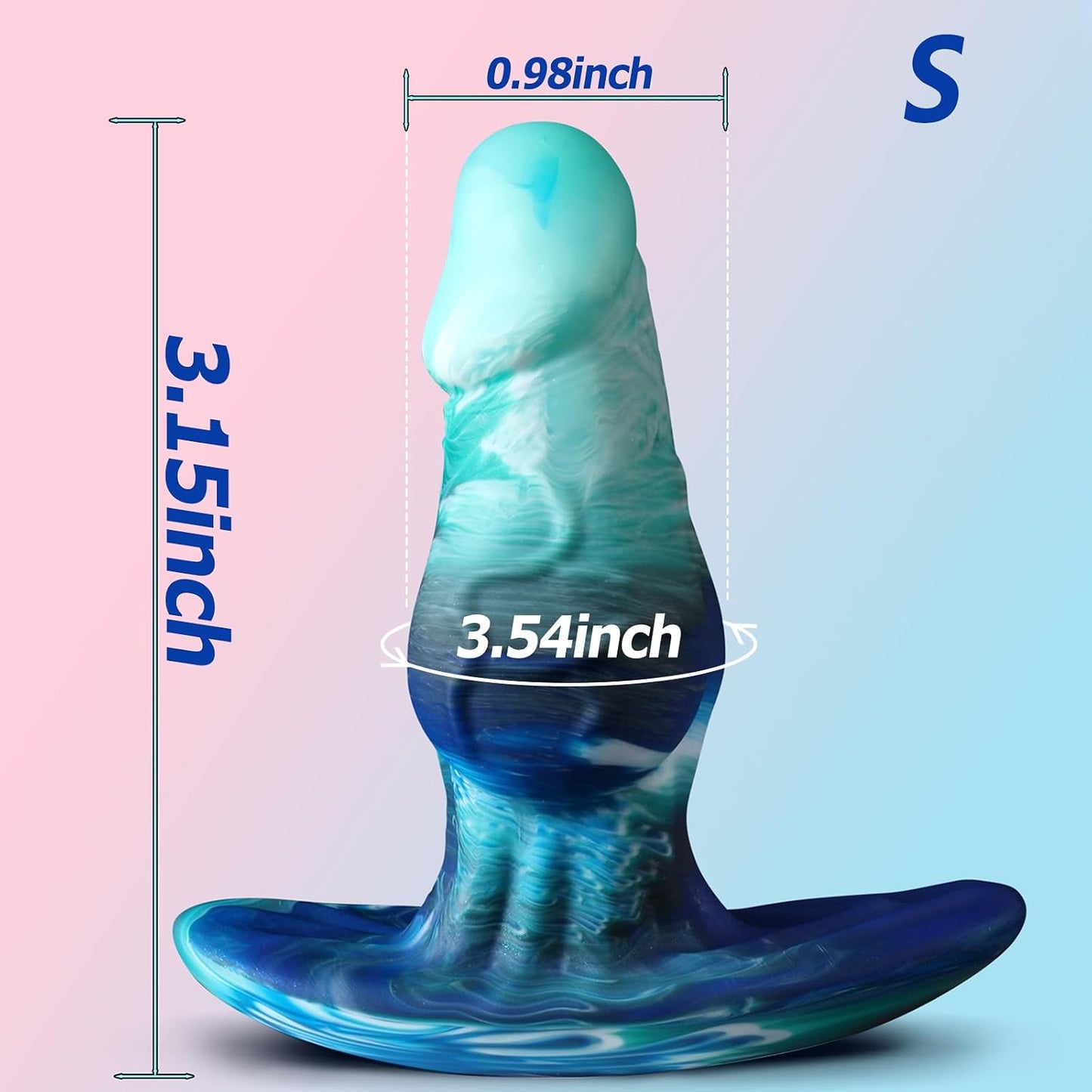 Anal Plug Realistic Dildo with Tapered Knot Wearable Butt Plug Silicone Anal Dilator Trainer Fantasy Prostate Massager G-spot Sex Toy for Couples Men Women Masturbation (S)