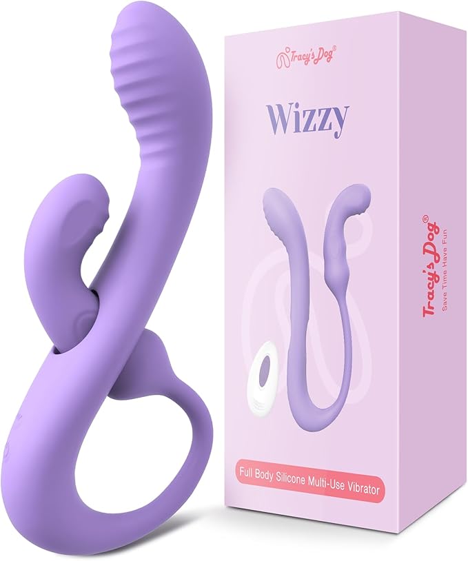 Tracy's Dog Wizzy Transformable Rabbit Vibrator Silicone Purple