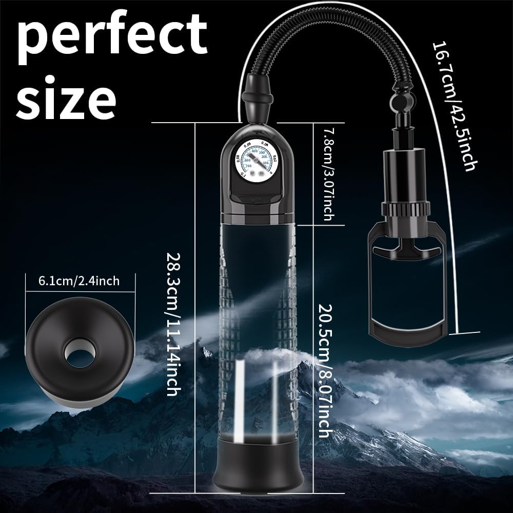 Penis Vacuum Pump, Manual Penis Enlargement Extension Pump air Pressure Device, Adult Male Sex Toy, Male Stronger Erection Couple Sex Toy Game