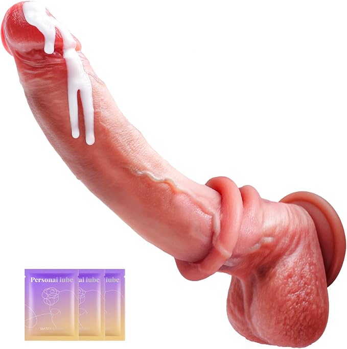 ZELVIRA Realistic Dildo Squeezable Balls Movable Foreskin Suction Cup