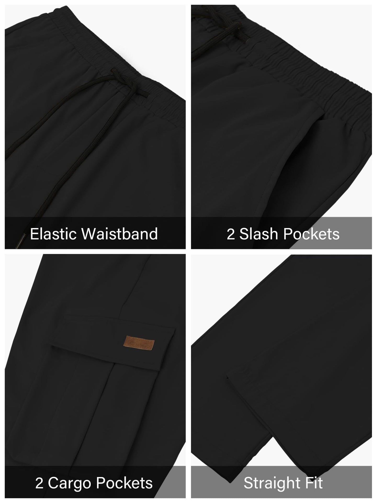 PLEPAN Men's Casual Cargo Pants Drawstring Hiking Workout Tactical Joggers Sweatpants for Men with Pockets