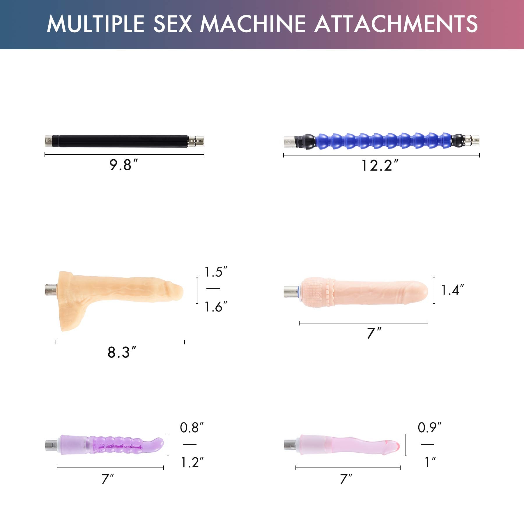 SENSUA Sex Gadgets: Thrusting Fucking Device for Men and Women, Adjustable Automatic Vaginal Anal Massage Pumping Gun with 6 Attachments for Singles and Couples