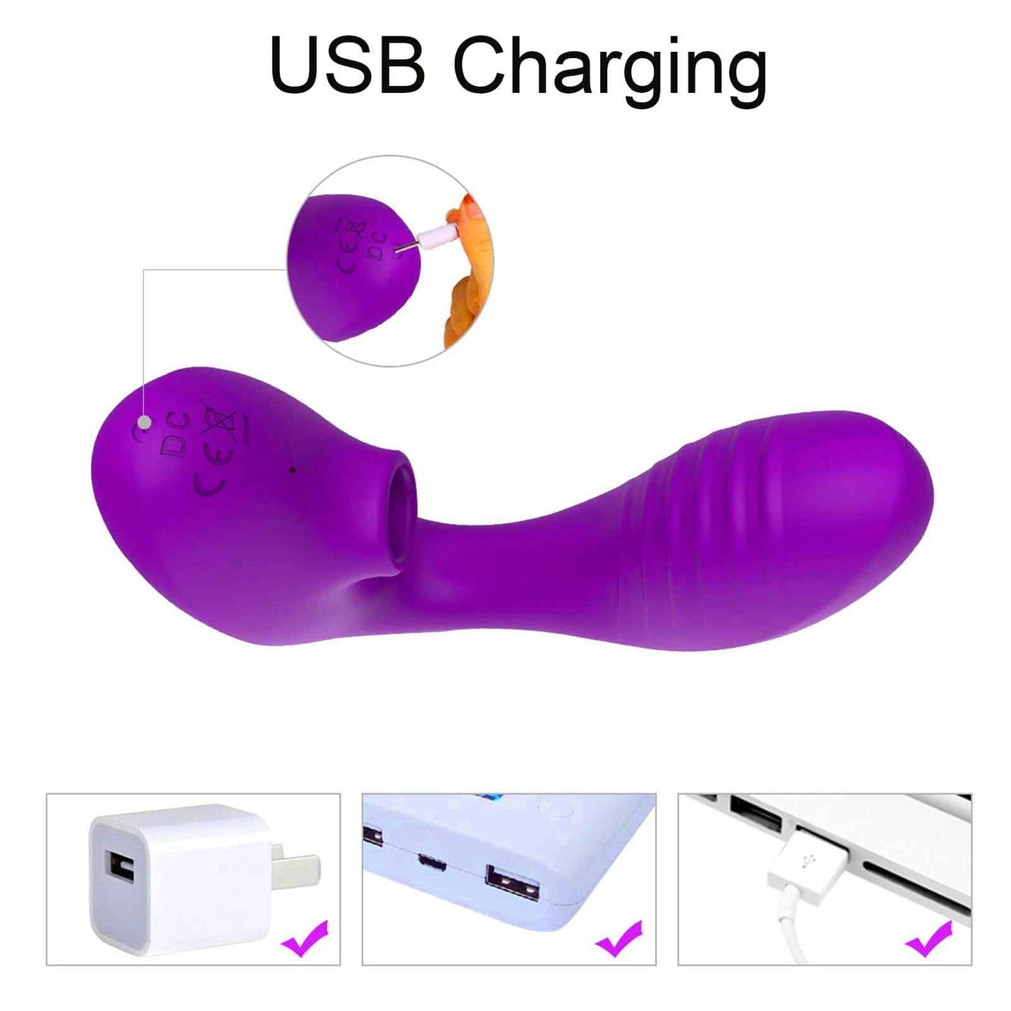 Newly Sitting and Riding Toys Adult Tools for Women 7 Powerful Modes Realistic Silicone Waterproof Slant Hole Charging Play Thrusting Games Flexible Sensory Toys for Couples, WA2604TA2908 (Purple)