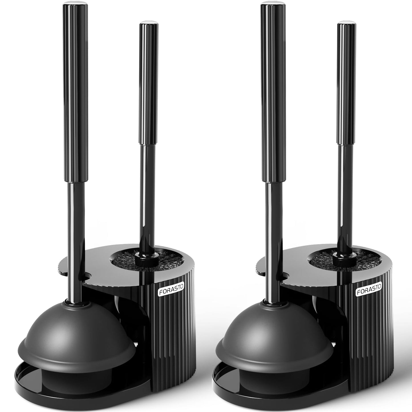 FORASTO Toilet Plunger and Brush Set，Toilet Bowl Brush Plunger Set
