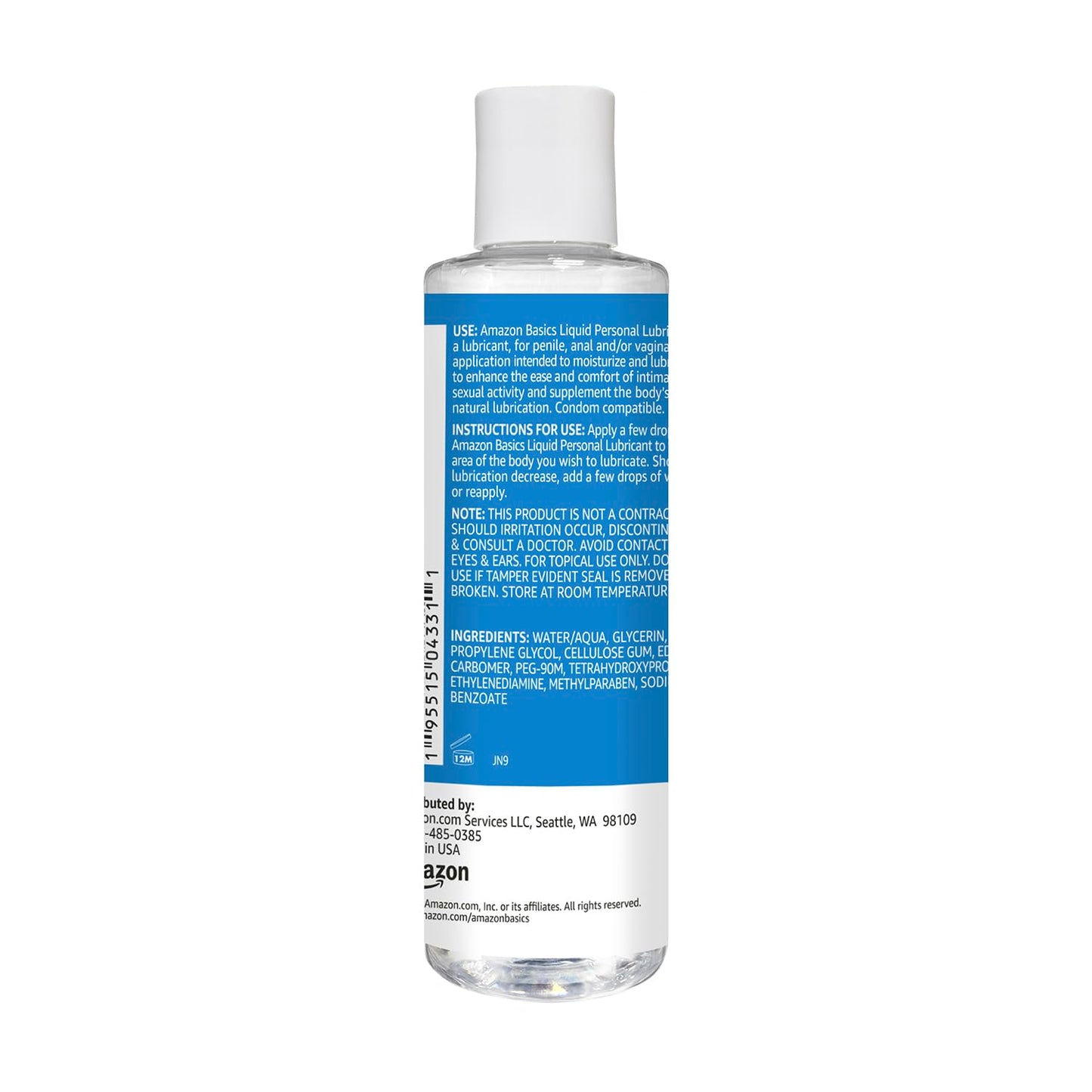 Amazon Basics Liquid Water Based Personal Lubricant, Fragrance-Free, Toy-Safe, Condom Compatible, 5 fl oz, 1 Pack