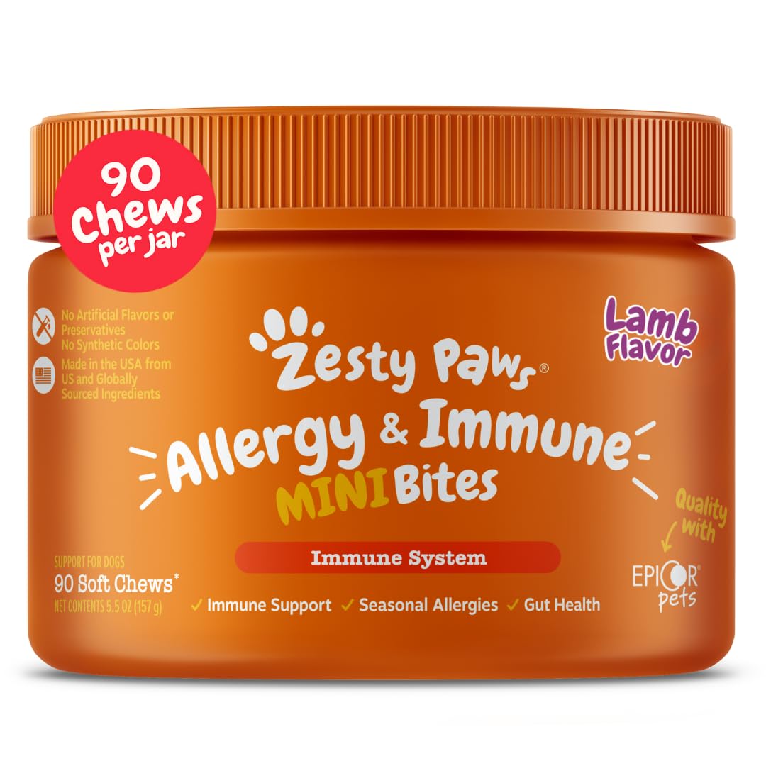 Zesty Paws Dog Allergy Relief- Dog Itching Skin Relief- Dog Probiotics for Itchy Skin and Itchy Ears- Dog Allergy Paw Relief- Dog Allergy Chews- Dog Itch Relief - Dog Skin Allergy Relief