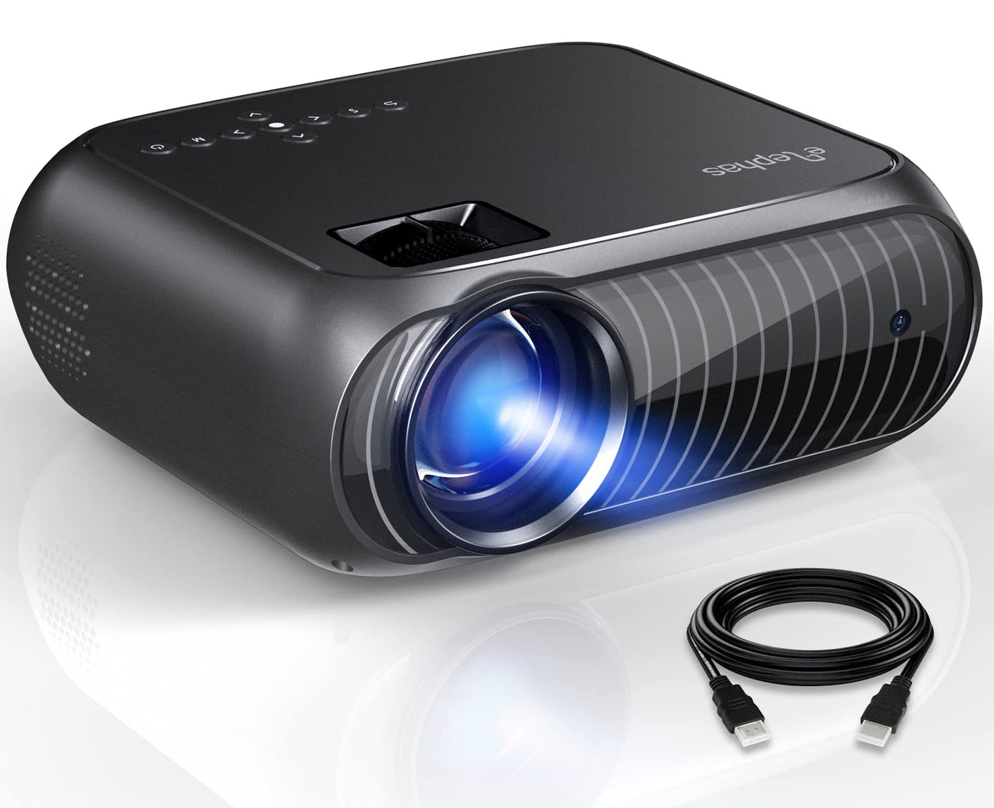 4K Projector with Wifi and Bluetooth, ELEPHAS Outdoor Movie Projector Compatible with NETFLIX/Prime Video/YouTube, 100,000+ Apps Supported, Smart Video Projector for HDMI/USB/iOS/Android/Windows
