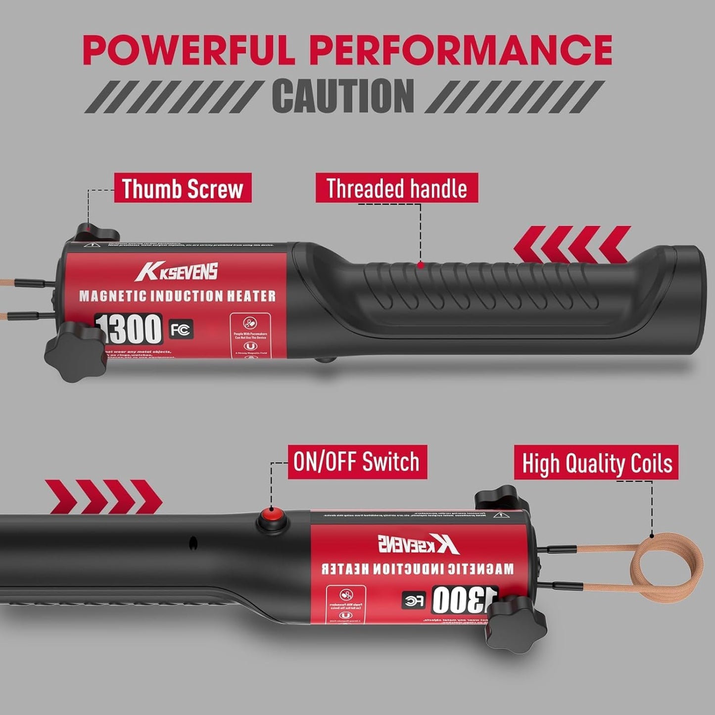 Induction Heater 1300W 110V Bolt Removal,Handheld Magnetic Induction Heater Tool with 5 Coils for Rusty Screw Removing