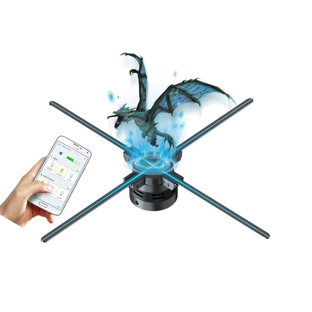 Missyou 3DHologramFan Christmas Tree Display with Bluetooth App & Remote Control Holographic Fan LED Customizable Video Content for Exhibitions Trade Shows Advertisin