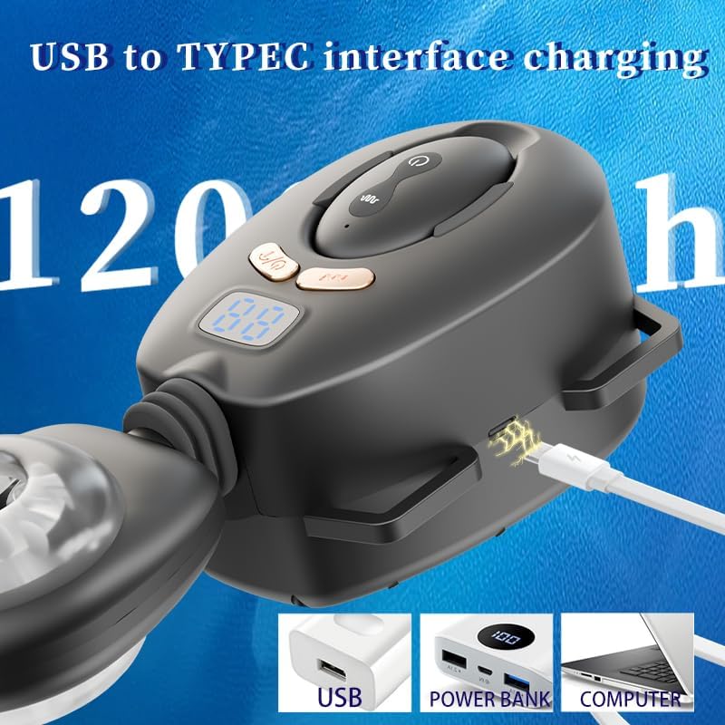 Wordone Wearable Automatic Male Masturbator with Adjustable LCD Display Black