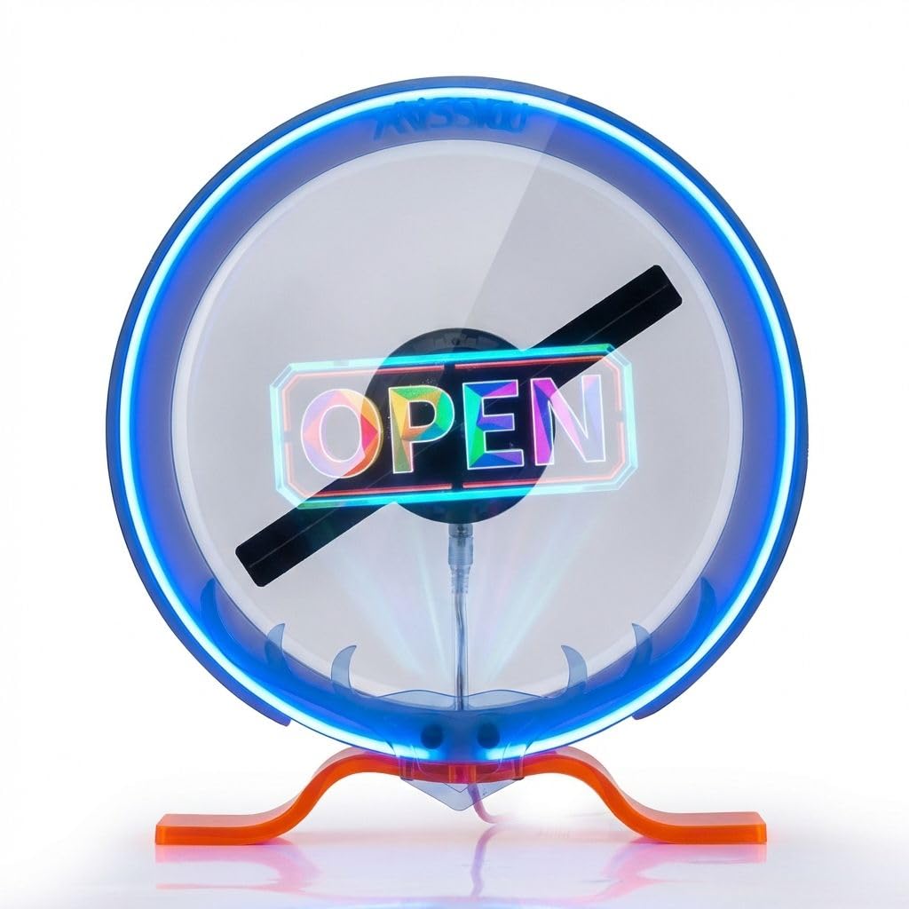 NAFLNE3D Hologram Fan With WiFi APP Control Holographic Display With High-Brightness LED, Adjustable Height, 1000-Video Library, Ideal For Trade Shows & Retai