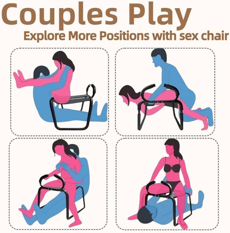 Eroslove Adjustable Sex Position Chair with Handrails Black
