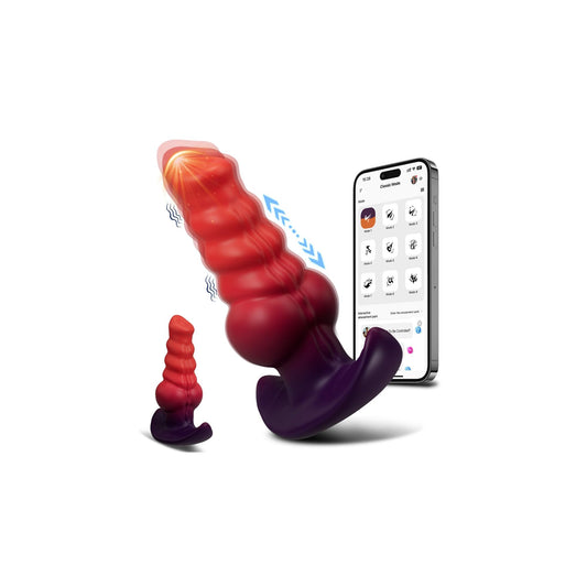 Thrusting Prostate Massager Vibrating Butt Plug Anal Vibrator, Fantasy Monster Knot Dildo Silicone Anal Plug Large Buttplug with 9 Thrusting, Vibration & Suction Cup, Adult Sex Toys for Men Women Gay
