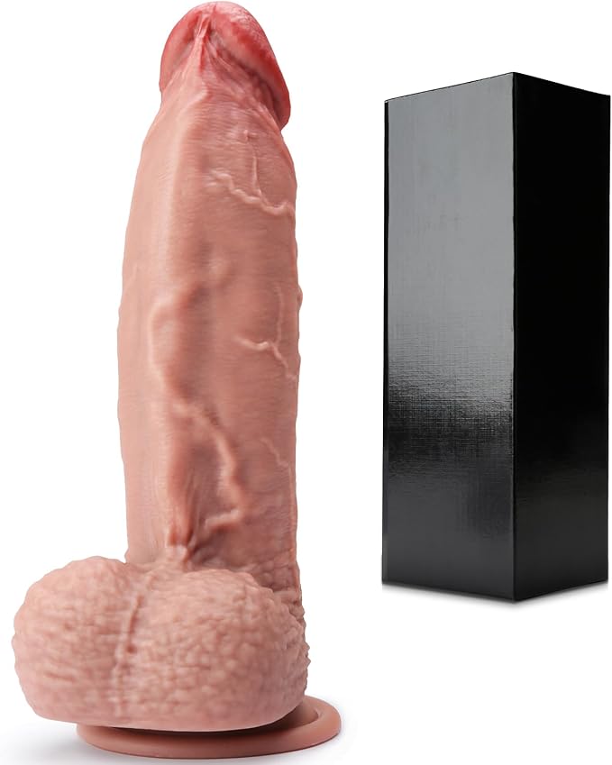 Jicjocy Realistic Silicone Dildo 8.46in Suction Cup Veiny Texture