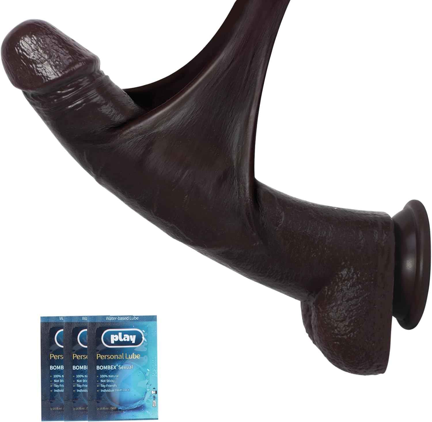 Btooktops Realistic Movable Foreskin Dildo Liquid Silicone 10.5 Inch