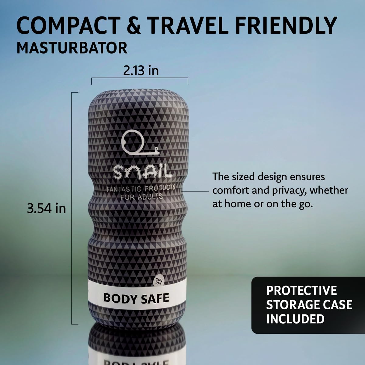 ORAMUS Ultra-Stretchy Male Masturbator with Discreet Storage Case - Pocket Pussy with Realistic Soft Texture - Compact Adult Sex Toy for Men - Pussy Pocket - Stress Relief Gifts for Men ST-003