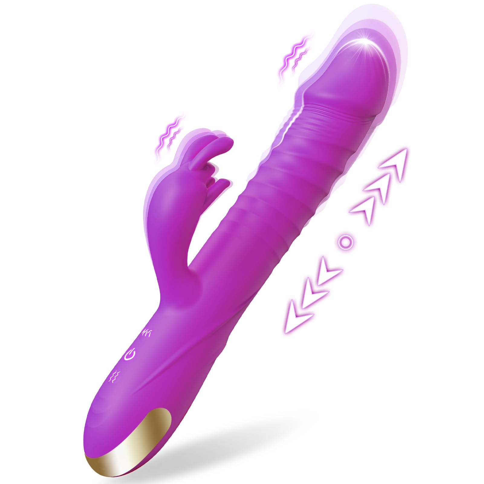Sex Toys Thrusting Dildo Vibrator, Adult Toys G Spot Rabbit Vibrator with 3 Thrusting Modes & 10 Vibrating Modes