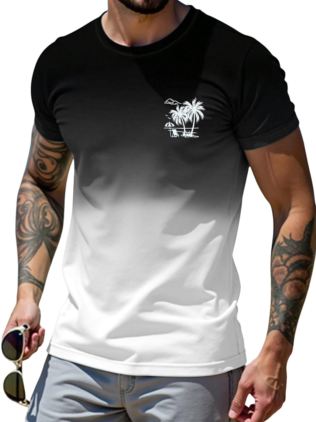 SOLY HUX Men's Short Sleeve Graphic Tees Summer Crewneck Top Shirt Beach Vacation T-Shirts