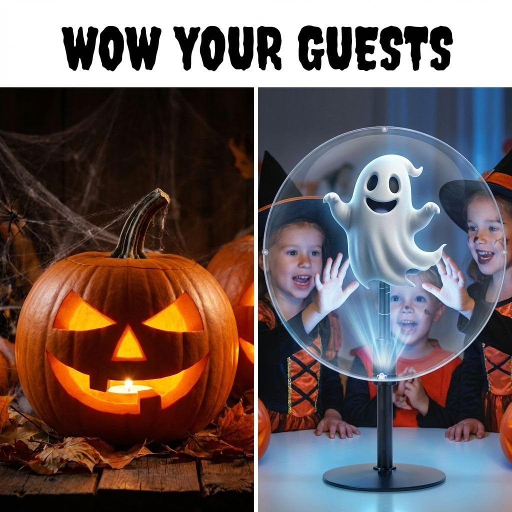 NAFLNE3D Hologram Fan With WiFi APP Control Holographic Display With High-Brightness LED, Adjustable Height, 1000-Video Library, Ideal For Trade Shows & Retai