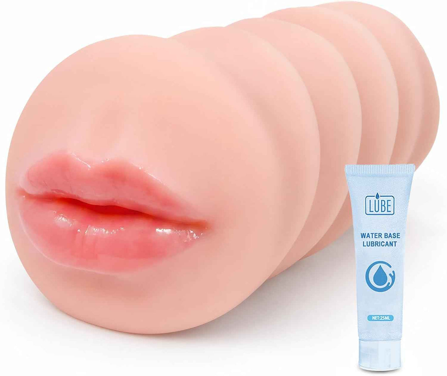 Mini Male Masturbators Oral Sex Toys for Men, 3D Textured Realistic Blowjob Mouth Pocket Stroker Masturbator, Close-Ended Penis Training Pocket Oral Adult Toy for Man Beginners Masturbation