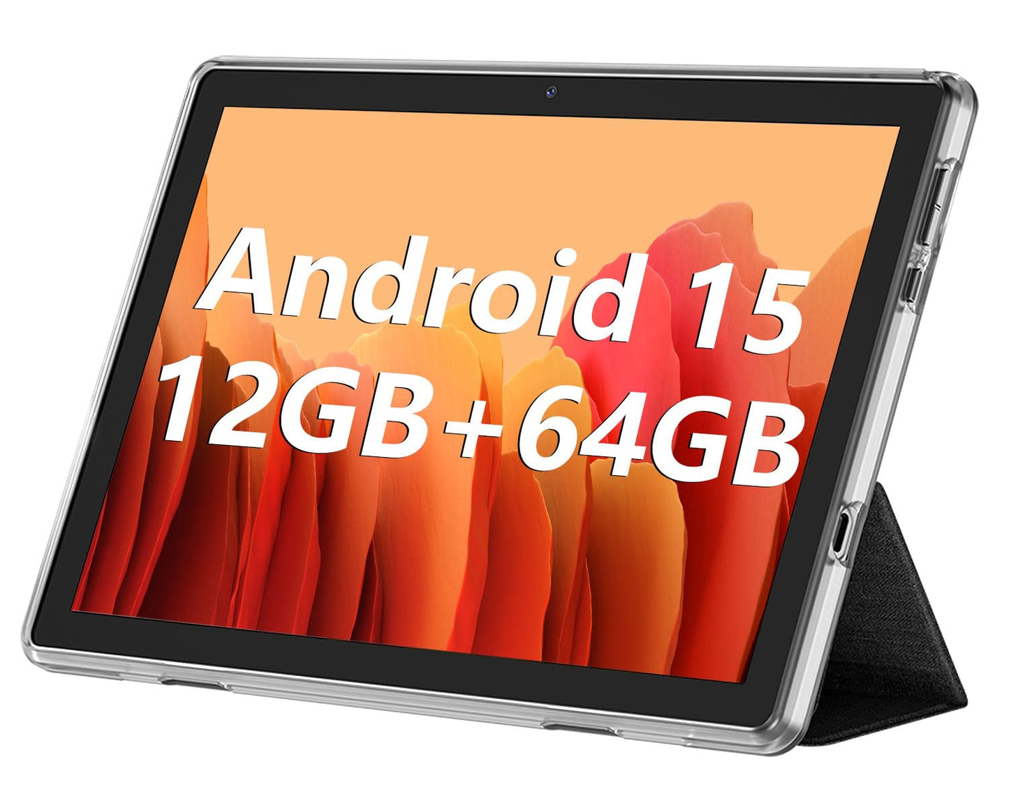 ECOPAD 10.1 Inch Tablet, Android 15 Tablets 12GB(4+8) RAM / 64GB ROM / 1TB SD Card Expansion, 1280x800 IPS HD Touchscreen, 6000mAh Battery, Bluetooth 5.0, Dual Cameras, GMS, Dual Band WiFi