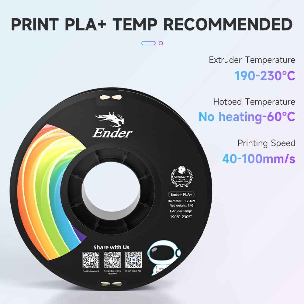 Creality 3D Printer Filament, PLA Plus Filament 1.75mm Apple Green