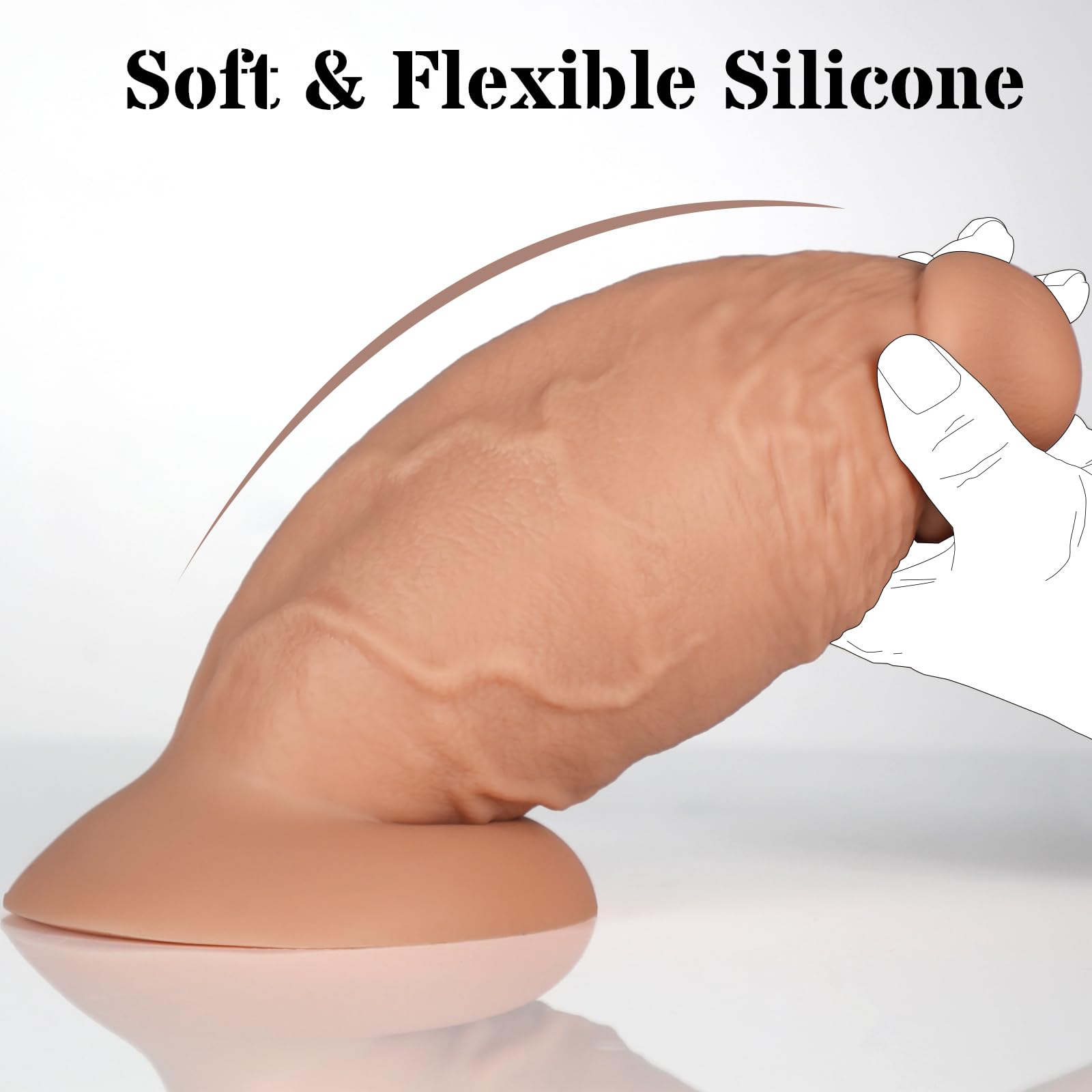 3.8 Inch Diameter Thick Dildo Anal Trainer, 7.5 Inch Huge Silicone Short Fat Dildos Anal Plug with Suction Cup & Ball-Free Design for Deeper Anal Stretch, Giant Girth Toys for Advanced Users