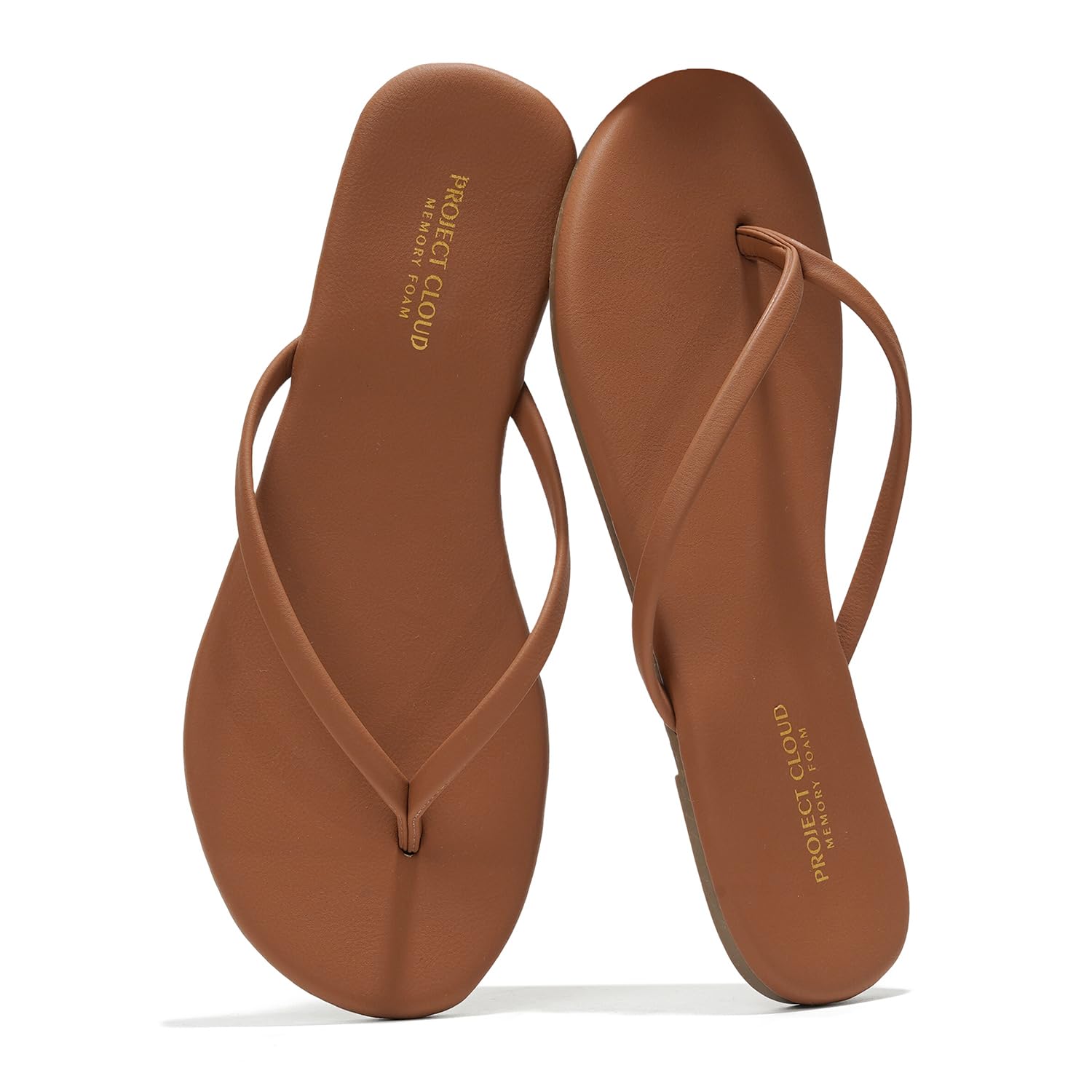 Project Cloud Flip Flops for Women Footwear- Lightweight and Memory Foam Insole Sandals for Women 2026 - Durable Non-Slip Beach Essentials Flats for Women Sandals (Foundations)
