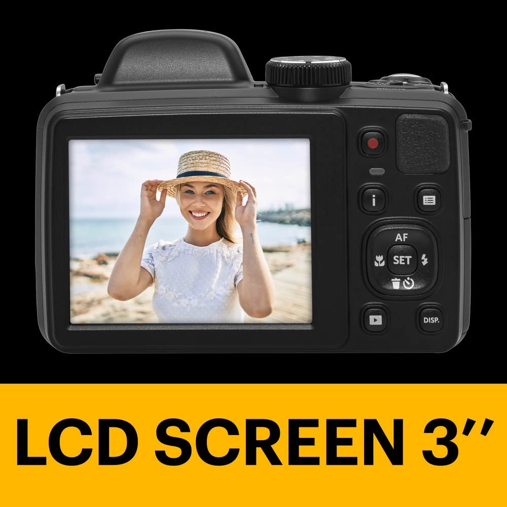 Kodak PIXPRO AZ425 20MP Digital Camera 42X Optical Zoom 24mm Wide Angle Lens 1080P Full HD Video Optical Image Stabilization Li-Ion Battery 3" LCD Vlogging Camera