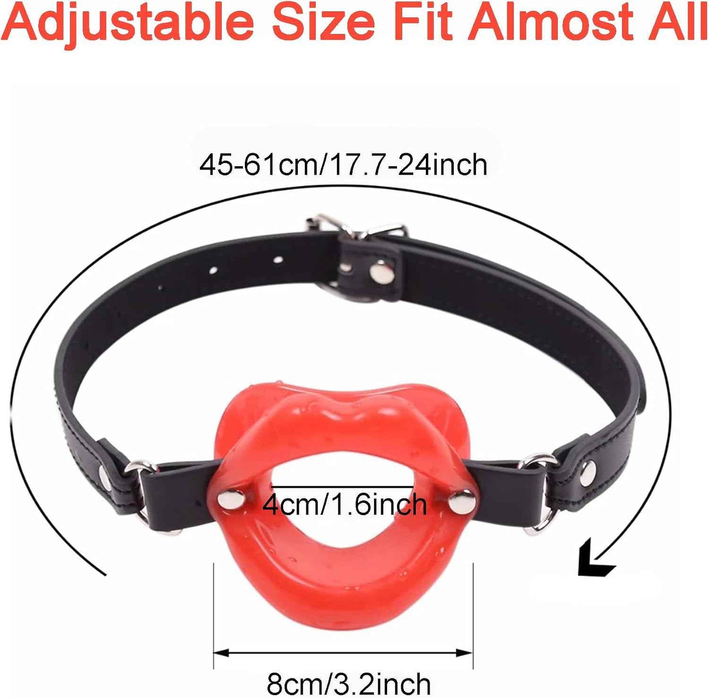 Sexy Open Mounth Gag, Silicone Lips Ball Gag for Bed Sex Play, O Ring BDSM Sex Bondage Gags & Muzzles, Valentines Day Mouth Sex Toy Gag Sex Accessories for Adults Couples Oral, Red
