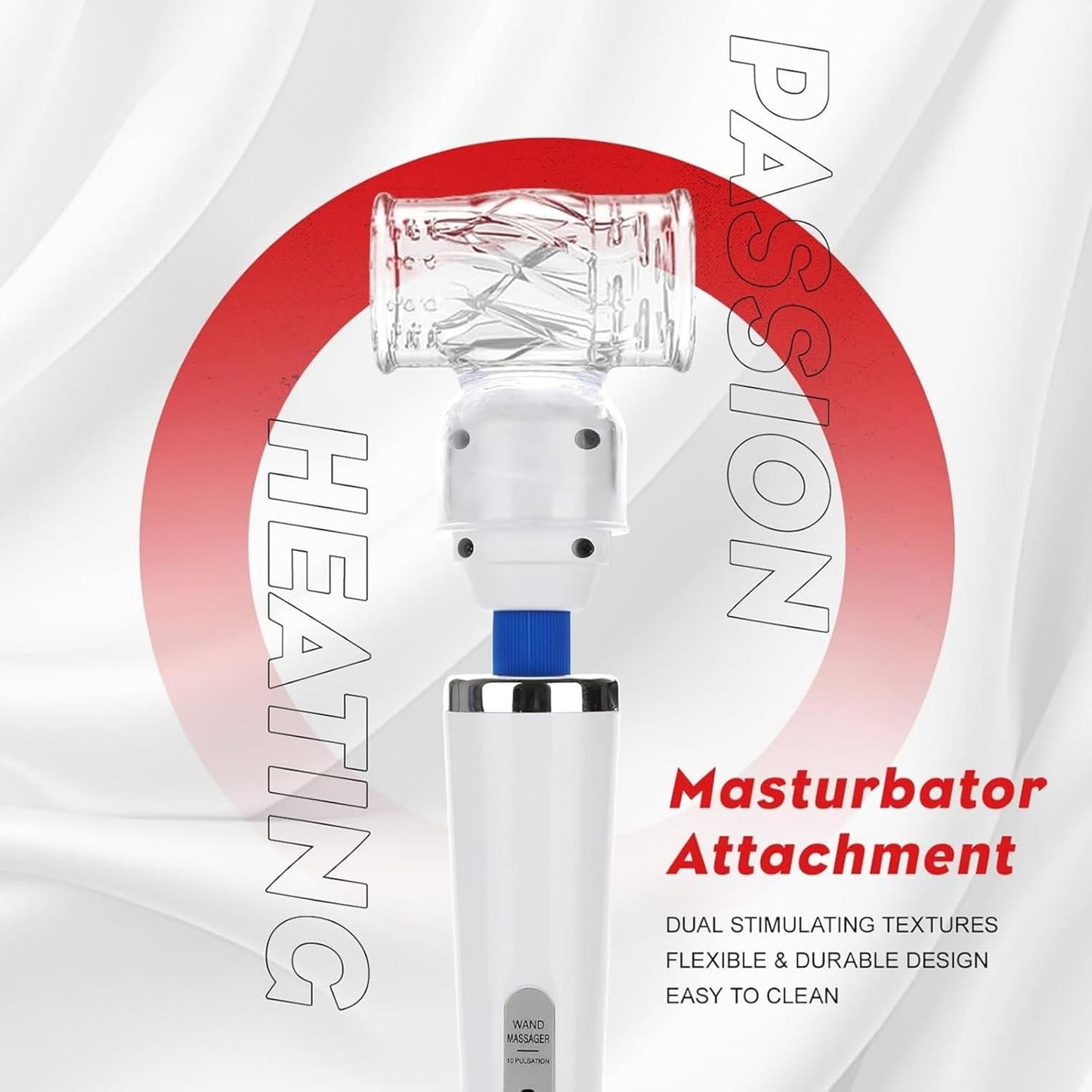 Nunadano Wand Massager with 6 Attachments Rechargeable 10 Speed Set