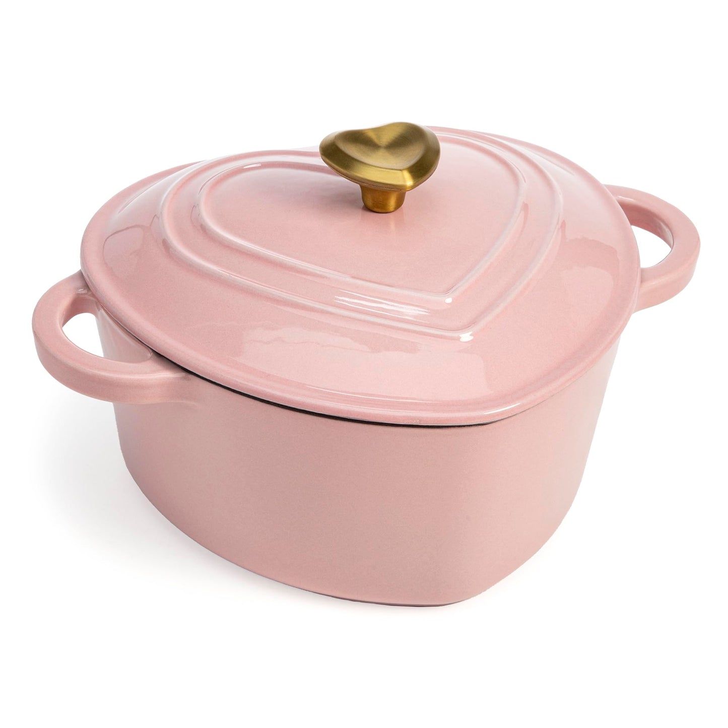 Paris Hilton Enameled Cast Iron Dutch Oven Heart-Shaped Pot with Lid
