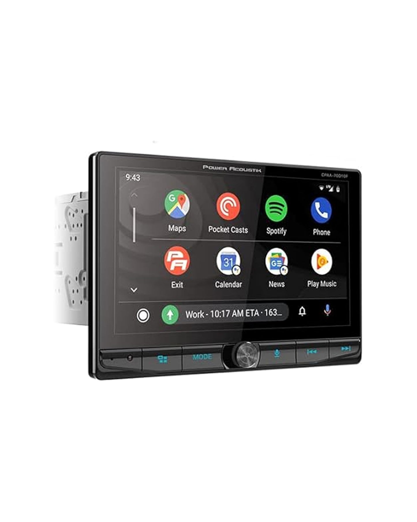Power Acoustik CPAA-70D10F Car Stereo - Apple CarPlay & Android Auto Head Unit, 10.6" Floating Double DIN Touchscreen Car Stereo with Bluetooth, Aux Input, USB, SD, AM/FM Receiver, CD DVD Player