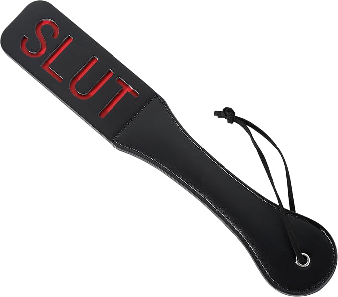Sex Paddle PU Leather Slut Spanking SM Play 12.8inch Length for Bachelorette Party Couples Bondage Fetish