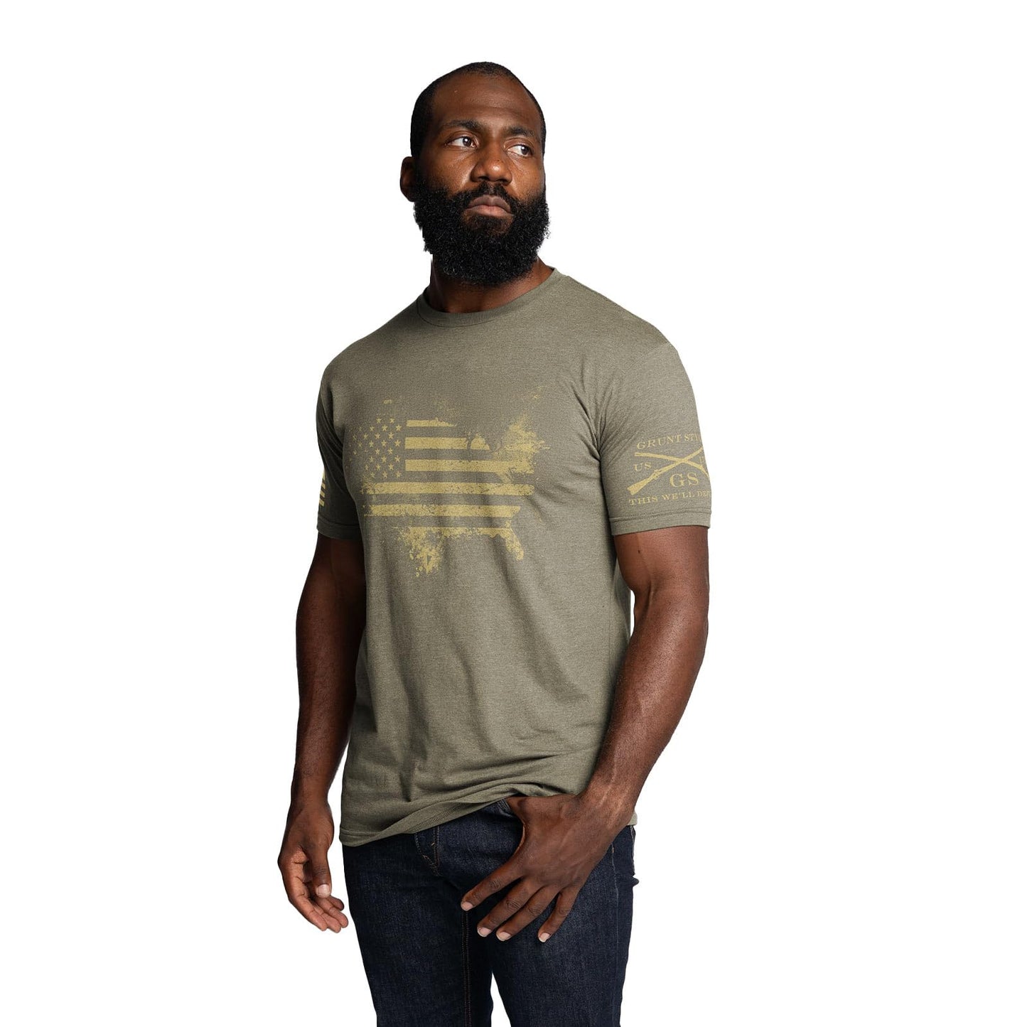Grunt Style American Acid - USA Flag Graphic Tee, Patriotic Shirt - Men's Short Sleeve T-Shirt