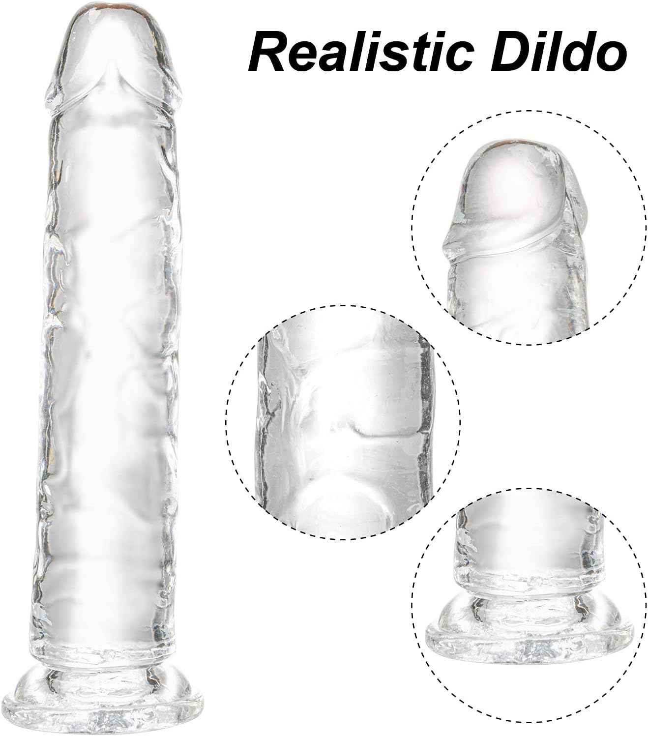 Yoozipai Realistic Dildo Suction Cup Soft TPE 7.1 Inch