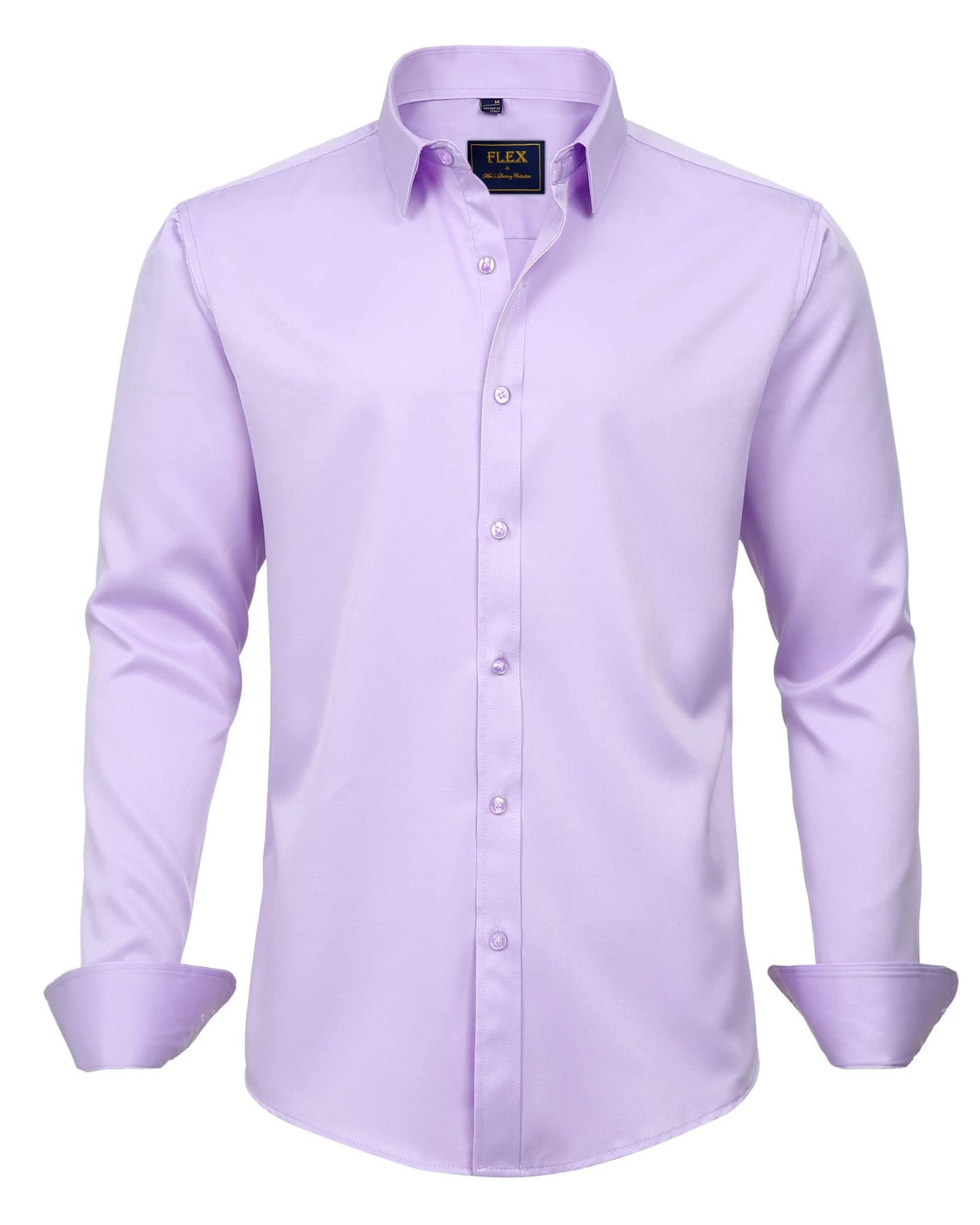 J.VER Men's Dress Shirts Solid Long Sleeve Stretch Wrinkle-Free Formal Shirt Business Casual Button Down Shirts