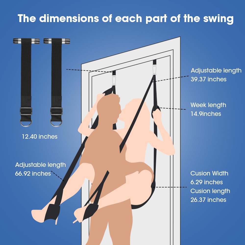 Adult Sex Swing for Couples 360° Spinning – 2-in-1 BDSM Bondage Kit with Premium Stand, Thick Padded Straps & Adjustable Restraints, Erotic Leather Swing Toy