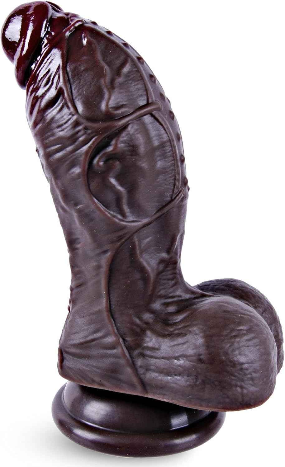 Umania Realistic Silicone Dildo with Suction Cup 5.5 inch Black
