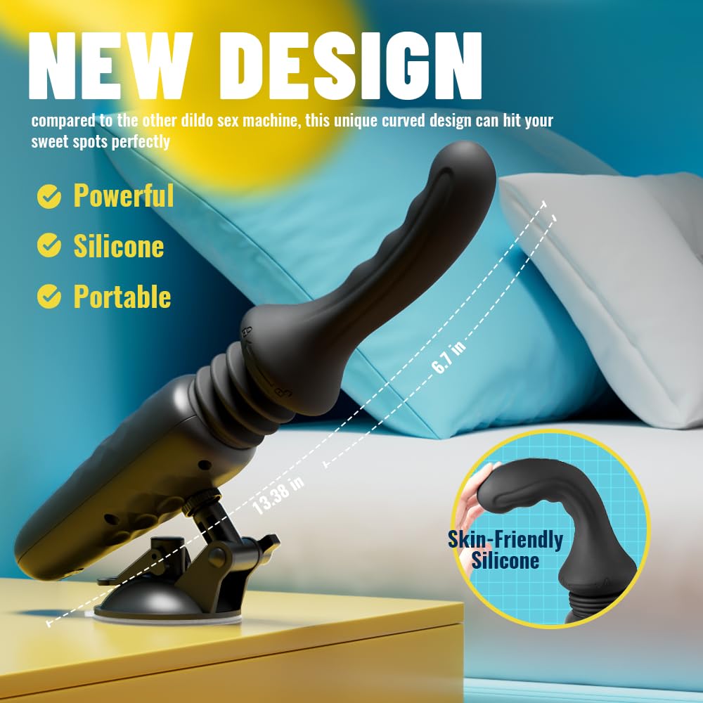 Thrusting Dildo Vibrator Sex Machine-7 Vibration&5 Thrusting Modes with 22° Curved Design for G Spot Clitoral Anal Stimulation, Rotatable Vibrating Realistic Dildo Adult Sex Toy for Female Men Couples
