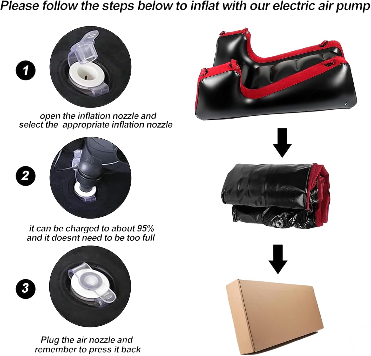 RNPFOR Inflatable Sex Sofa with Restraint Straps for Couples