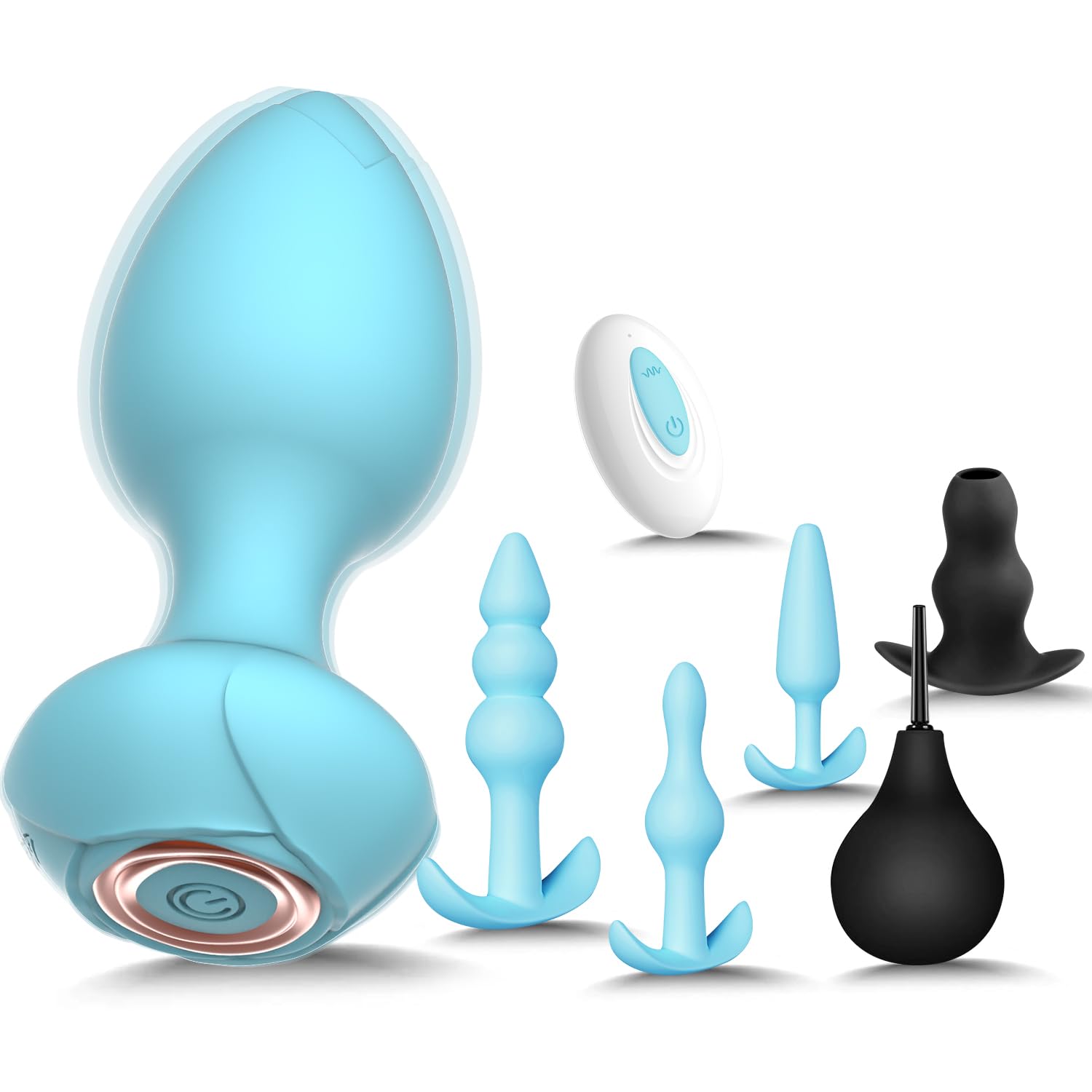 Sex Toys Butt Anal Plug - 6 Pack Training Kit Set Silicone Vibrating Butt Plug with Remote Control Adult Toys for Women, Men, Couple and Beginners