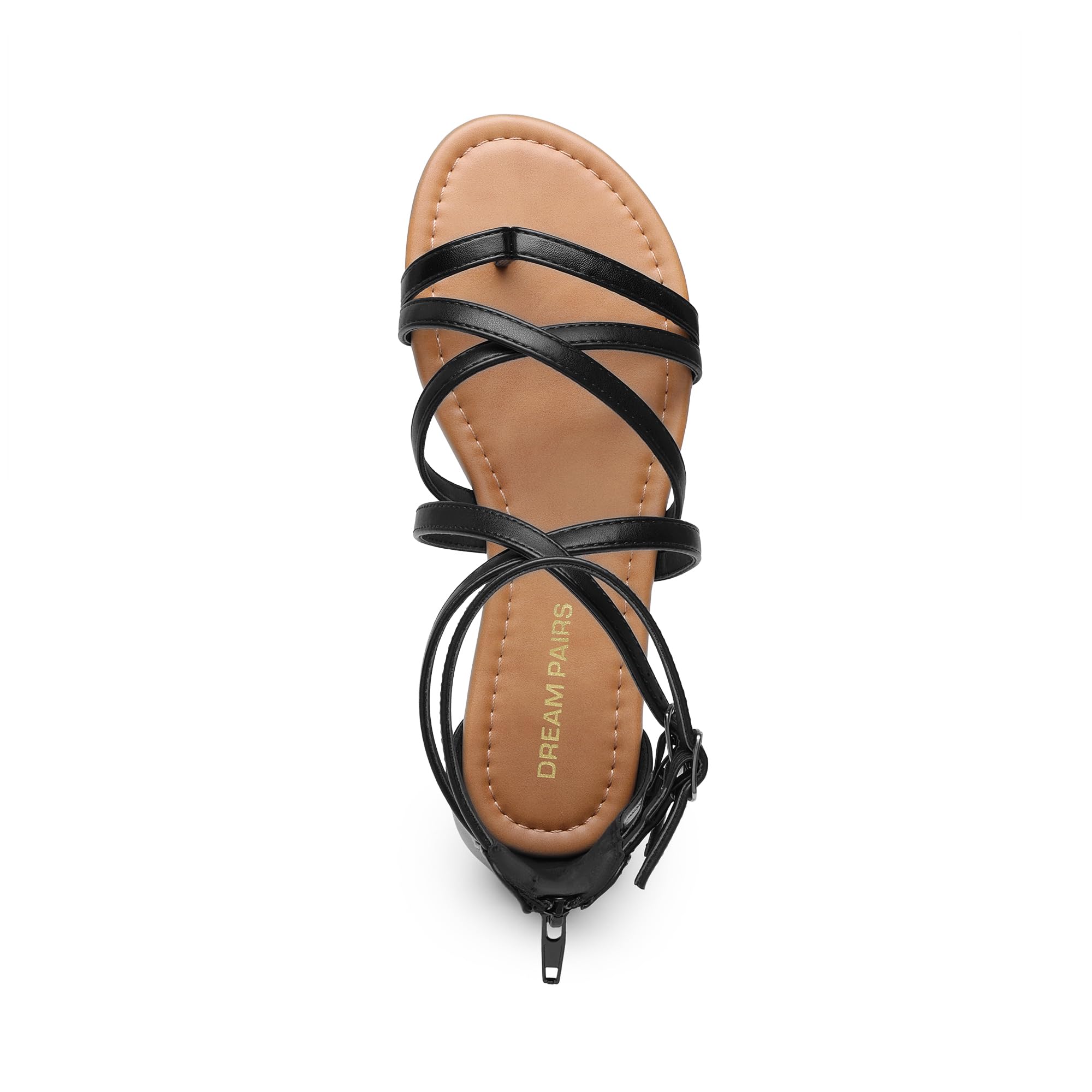 DREAM PAIRS Women's Dressy Gladiator Summer Cross Strappy Sandals Comfort Flat Casual Beach Fisherman Thong sandals