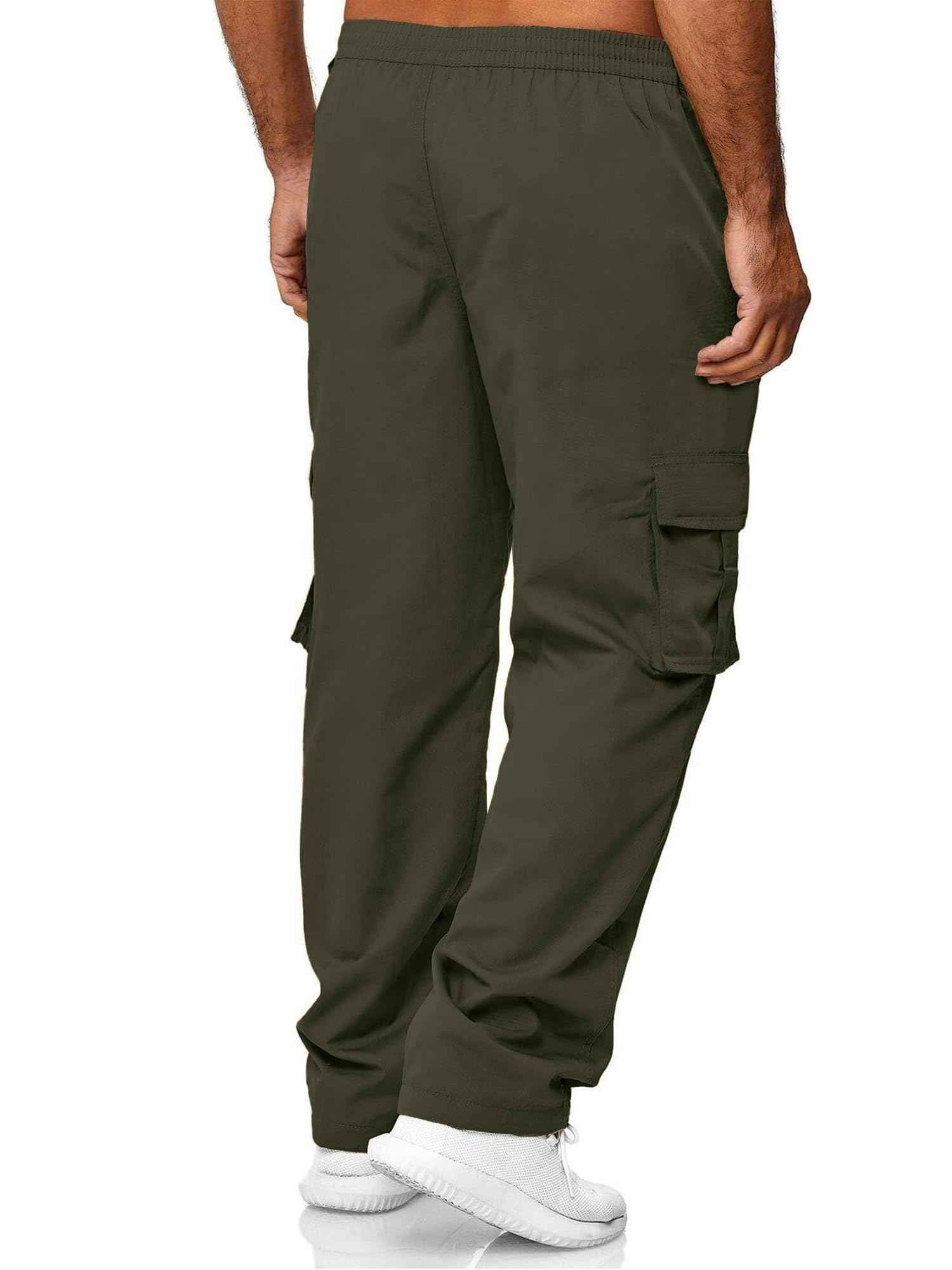 HOTake Men's Casual Cargo Sweatpants Waist Drawstring Joggers Hiking Tactical Pants for Men with Pockets