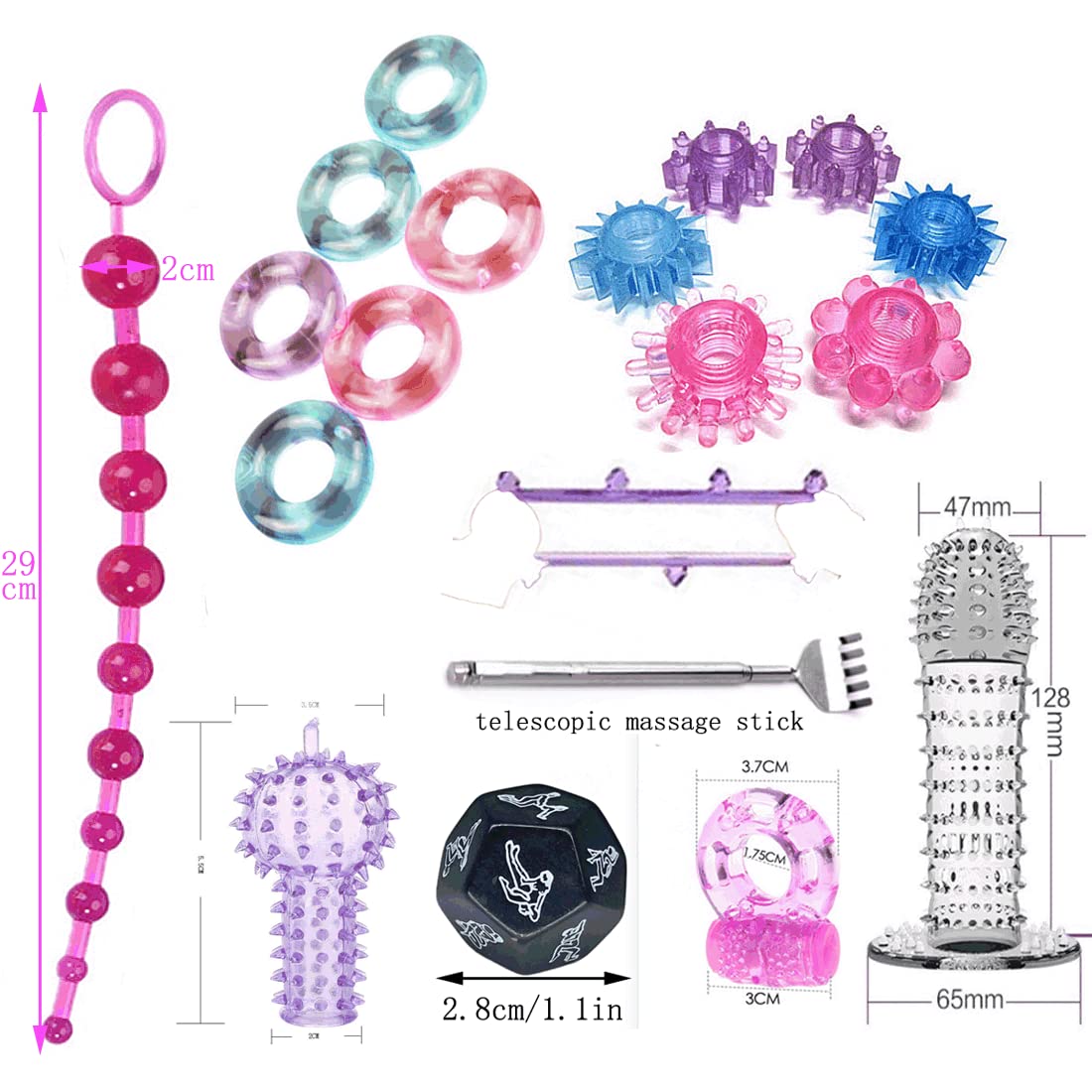41Pcs SM Bondage Restraint Vibrator Silicone Anal Plug Sex Toys for Butt Plug Color