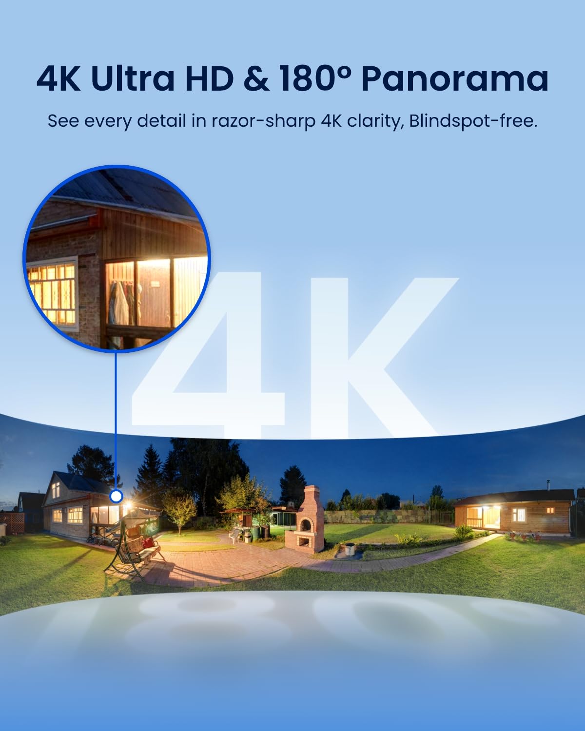 REOLINK Elite Floodlight WiFi, 4K 8MP 180° Panoramic Wired Floodlight Camera, Adjustable 3000 Lumens, Local AI Video Search, Dual-Band Wi-Fi 6, 24/7 Recording, No Monthly Fees,