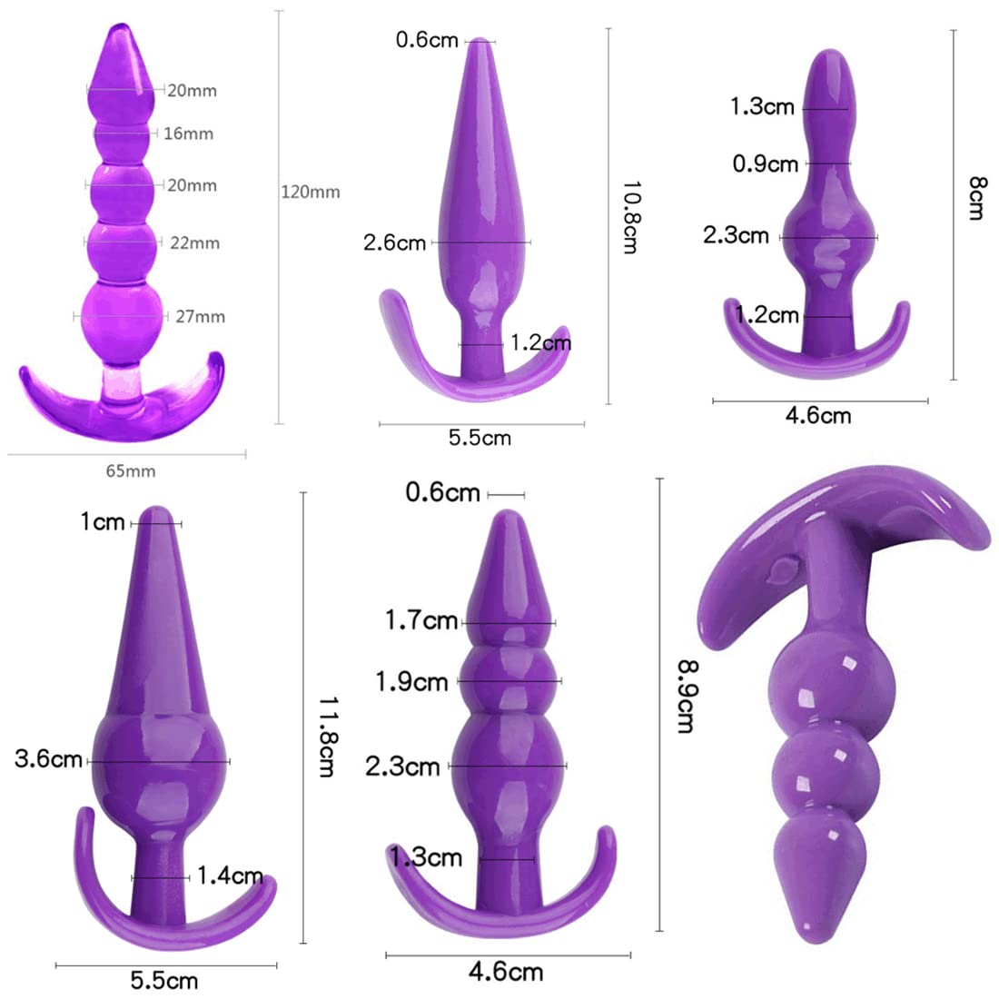 41Pcs SM Bondage Restraint Vibrator Silicone Anal Plug Sex Toys for Butt Plug Color